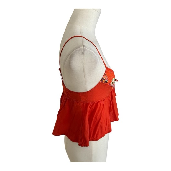 SAVAGE X FENTY Dolled Up Lace Cami Orange Top Size‎ S Floral Boho Sexy Festival - Picture 8 of 10